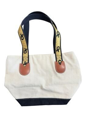 Georgia Tech Canvas Small Tote Bag Yellow Jackets Classic Cotton Moon Shine